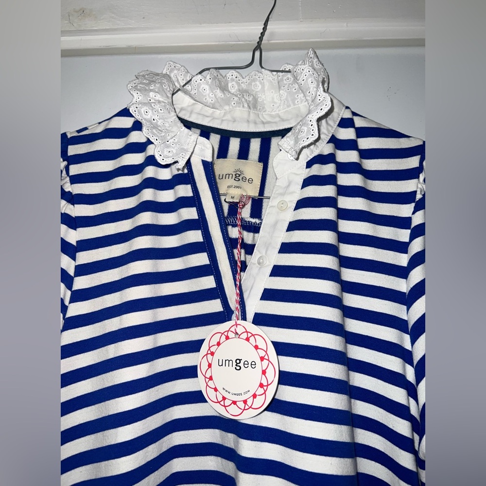 Umgee royal blue and white striped mini dress size medium - Picture 12 of 12